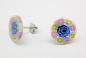Preview: Millefiore Glass (Murrine) green-rose - Studs